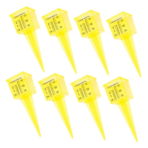 BESPORTBLE 8 Stück Teiliges Regenmessgerät Kunststoff mit Großer Zahlenanzeige Präziser Wasserstandsanzeiger für Garten und Außenbereich Wetterfest und Ablesbar von BESPORTBLE