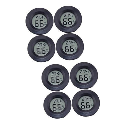 BESPORTBLE 8stücke Digitales Hygrometer Für Reptilien Eingebautes Thermometer Zur Temperatur Und Feuchtigkeitsmessung Kompakt Leicht Für Terrarien Und Haustierbedarf Schwarz von BESPORTBLE