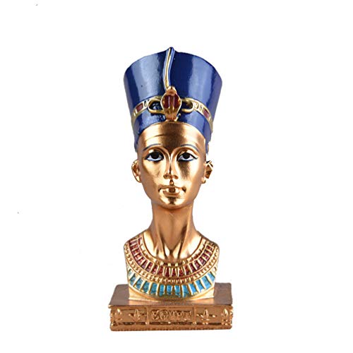 BESPORTBLE Ägyptische Königin Figur Kleine Nofretete Kopf Statue Modell Klassische Ägyptische Skulptur Desktop Ornament für Home Office Dekor (Zufällige Farbe) von BESPORTBLE