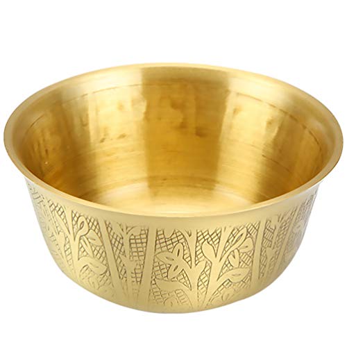 BESPORTBLE Angebot Schalen Kupfer Messing Tibetischen Buddhistischen Reis Schüssel Anbetung Gott Opfersauce Gericht Servierschale für Altar Yoga Meditation Verschmieren Dekor Golden von BESPORTBLE