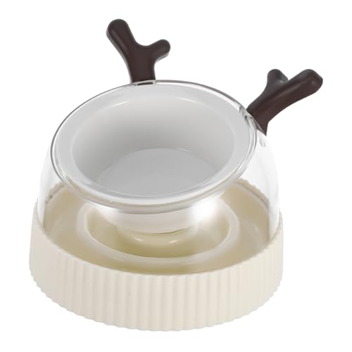 BESPORTBLE Anti-Kipp-Haustiernapf Haustiere Futterspender Tablett Katzenfutterautomat Pet Feeder mit hoher Position Tierfutterhalter Hundefutterlehr klein Keramik Light Brown von BESPORTBLE
