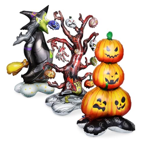 BESPORTBLE Aufblasbare Halloween Party Deko Teilig mit Kürbisstapel Hexe und Baum aus Aluminiumfolie Wetterfest und Reißfest für Innen und Außen für Halloween und Outdoor Dekoration BESPORTBLE Aufblasbare Halloween Party Deko Teilig mit Kürbisstapel Hexe und Baum aus Aluminiumfolie Wetterfest und Reißfest für Innen und Außen für Halloween und Outdoor Dekoration von BESPORTBLE