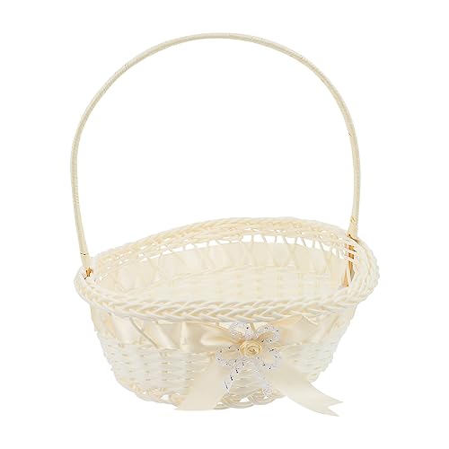 BESPORTBLE Blumenkorb Hochzeit Kunststoff Gewebter Korb Blumenmädchen Korb Große Größe Obstkorb Brotkorb Eierkorb Geschenkkörbe Geflochtener Aufbewahrungskorb Zimmer Küche Bad Party Garten von BESPORTBLE