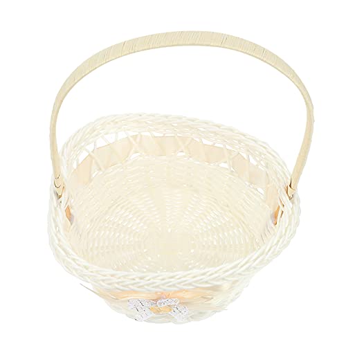 BESPORTBLE Blumenkorb Hochzeit Kunststoff Gewebter Korb Blumenmädchen Korb Kleine Größe Obstkorb Brotkorb Eierkorb Geschenkkörbe Geflochtener Aufbewahrungskorb Zimmer Küche Bad Party Garten von BESPORTBLE