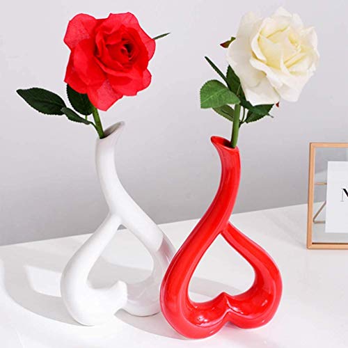 BESPORTBLE Blumensockel Dekor Kreative Einfache Exquisite Herzförmige Desktop-Dekor für zu Hause Wohnzimmer Büro Fenster Ornament 1Pc (Rot) von BESPORTBLE