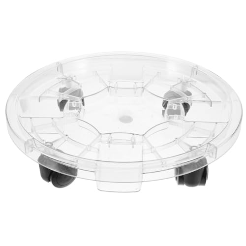 BESPORTBLE Blumentopf Tablett DREI Auf Rädern Sitz Anlage Einzigartig Zauberer Pflanzschalen Mit Rädern Pflanzentopf-Mover Untertasse Mehrere Tabletts Mini-Dolly Mit Rädern Rad Pp Transparent von BESPORTBLE