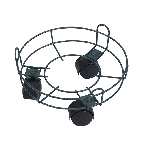 BESPORTBLE Blumentopf Tablett Pflanzentopfhalter Tablettständer Blumenknopfschale mit Rädern mobiles Topftablett Inhaber drinnen groß kleine Blumentöpfe Platte Pflanzschale aus Metall Grün von BESPORTBLE