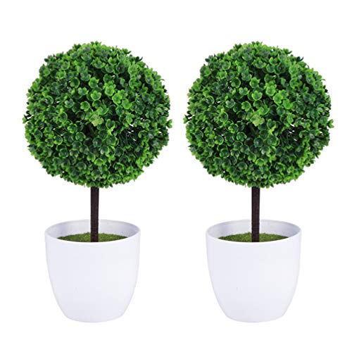 BESPORTBLE Buchsbaumkugel Künstlich Bonsai, 2 Stück Künstlicher Buchsbaum mit Topf, Plastik Künstliche Topfpflanze Kleine Kunstpflanze für Wohnzimmer Schlafzimmer Büro Garten Deko, 23cm BESPORTBLE Buchsbaumkugel Künstlich Bonsai, 2 Stück Künstlicher Buchsbaum mit Topf, Plastik Künstliche Topfpflanze Kleine Kunstpflanze für Wohnzimmer Schlafzimmer Büro Garten Deko, 23cm von BESPORTBLE