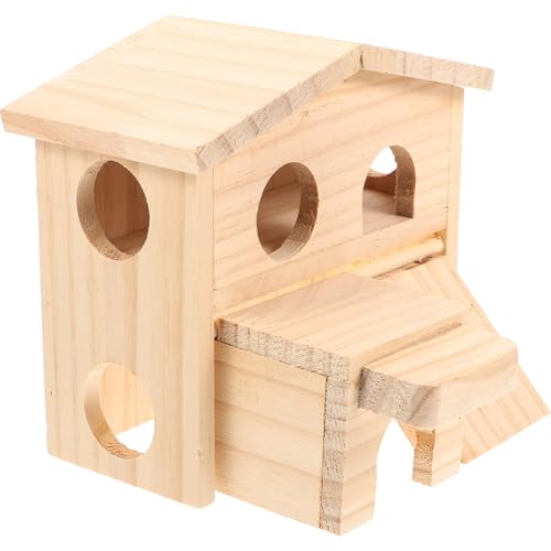 BESPORTBLE Doppelstöckiges Chinchilla Spielhaus aus Holz Schloss mit Großer Plattform Geruchsfrei und Komfortabel als Kleintierversteck für Hamster Rennmäuse und Meerschweinchen von BESPORTBLE