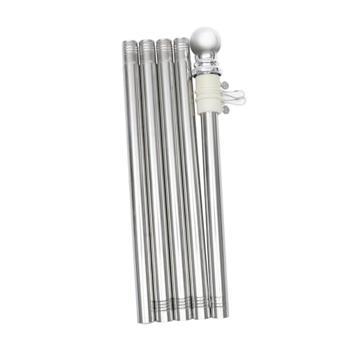 BESPORTBLE Edelstahl Fahnenmast mit Drehbarem Anti verhedderungsring Wetterfest und Rostfrei Stabiler Garten flaggenstab für Außenbereich Einfache Installation für Haus von BESPORTBLE