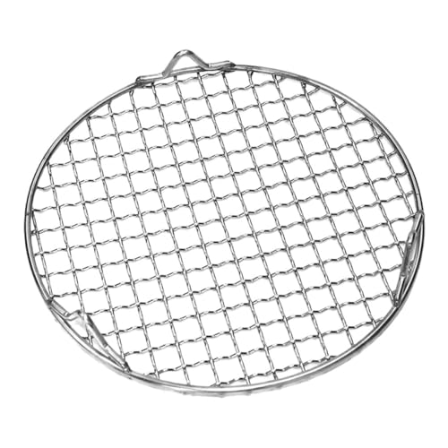 BESPORTBLE Edelstahl Grillrost Rund mit Füßen Hitzebeständiges Rostfreies Barbecue Grillgitter für Outdoor Grillen Camping Picknick Gleichmäßige Hitzeverteilung Robustes Grillnetz von BESPORTBLE