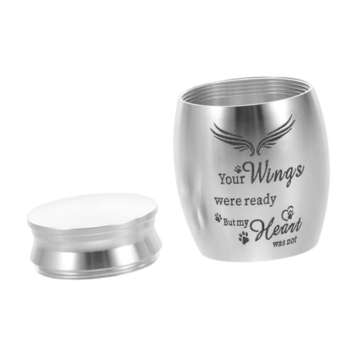 BESPORTBLE Edelstahl Mini Haustier Urne mit Schutzflügeln Kleine Aschebox für Katzen Hunde Tragbare Gedenkurne mit Offenem Deckel Würdevoller Aufbewahrungsort für Kleine Haustierkremierung BESPORTBLE Edelstahl Mini Haustier Urne mit Schutzflügeln Kleine Aschebox für Katzen Hunde Tragbare Gedenkurne mit Offenem Deckel Würdevoller Aufbewahrungsort für Kleine Haustierkremierung von BESPORTBLE