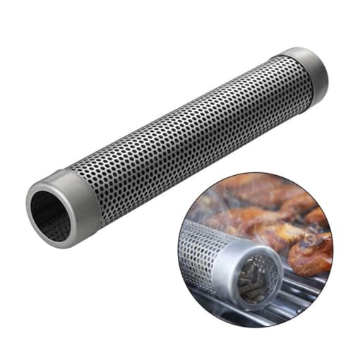 BESPORTBLE Edelstahl Rauchgenerator Rundes Pellet-rohr Smoker Bbq Tube Smoker für Gas Holzkohlegrills Langlebig Rostfrei Feines Mesh für Intensiven Rauchgeschmack von BESPORTBLE