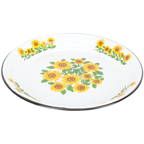 BESPORTBLE Emaille Platte Obstteller Emaille Teller Vintage Snackteller Chinesischer Servierplatte Speiseteller Emaile Schüssel Snackschale Geschirr für Vorspeise Dessert Emaille Tablett von BESPORTBLE