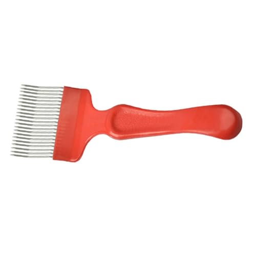 BESPORTBLE Entdeckelungsgabel aus Edelstahl Nadeln Gerader und Gebogener Uncapping Fork für Bienenzucht Langlebiges Imkereibedarf Werkzeug zur Honigernte Rotes Beekeeping Honey Tool für von BESPORTBLE
