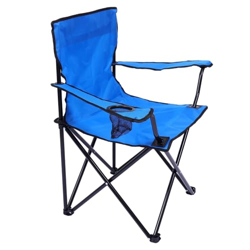 BESPORTBLE Faltbarer Outdoor Angelstuhl mit Armlehnen Stabiler Klappstuhl für Camping Angeln Strand und Picknick Tragbar und Langlebig mit Verstärktem Gestell in Himmelblau von BESPORTBLE