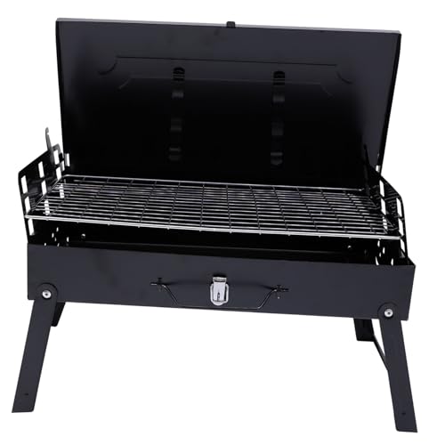 BESPORTBLE Faltbarer Tragbarer Holzkohlegrill aus Rostfreiem mit Belüftungslöchern Leichter Klappgrill für Outdoor Camping Garten Grillen Unterwegs Einfach zu Transportieren Lagern von BESPORTBLE