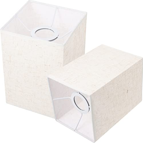 BESPORTBLE Fass Lampenschirm 2 Stücke Lampenschirm Tischlampenschirme Stoffschirm Quadratisch Tischleuchte Ersatzschirm Lampenabdeckung für Stehlampe Wandlampe Nachttischlampe Khaki Lampenschirm Stoff von BESPORTBLE
