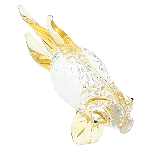 BESPORTBLE Auto Armaturenbrett Verzierung Glasfigur Fisch Fisch Golden Fisch Glasfigur Desktop Ornament Cafe Tisch Dekoration Sammlerstücke Party Valentinstag Geburtstag Romantisches von BESPORTBLE