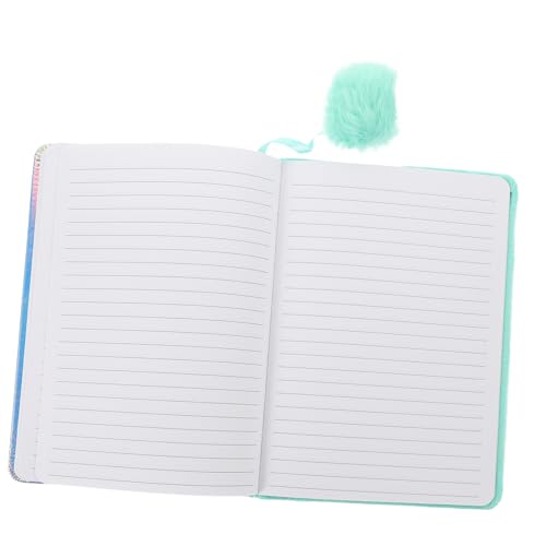 BESPORTBLE Fluffy Einhorn Notizbuch Grün Plüsch Cover Cartoon Design Multifunktional für Schüler Mädchen Büro Reise Tagebuch Schreibheft Kompakt Handlich von BESPORTBLE