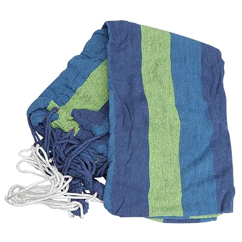 BESPORTBLE Leichte Hängematte aus Canvas mit Streifenmuster für Outdoor-aktivitäten für Camping Backpacking und Reisen Geeignet für Einzelpersonen Blau von BESPORTBLE