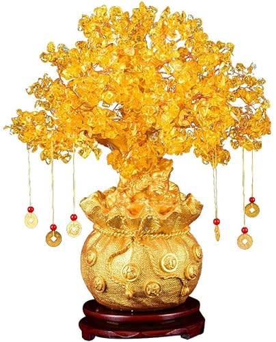 BESPORTBLE Geld Baum Feng Shui Bonsai für Glück Geld Viel Glück Ausgleich Citrin Edelstein Baum für DIY Home Office Dekor von BESPORTBLE