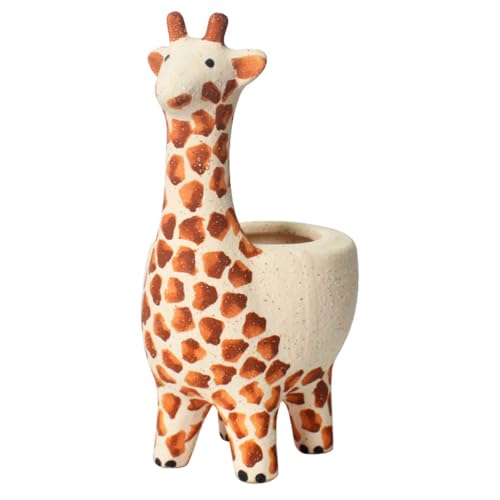 BESPORTBLE Giraffen-Blumentopf aus Keramik – Süßer Bonsai-Topf für Sukkulenten, Bücherregal-Deko und Gartenaccessoires von BESPORTBLE