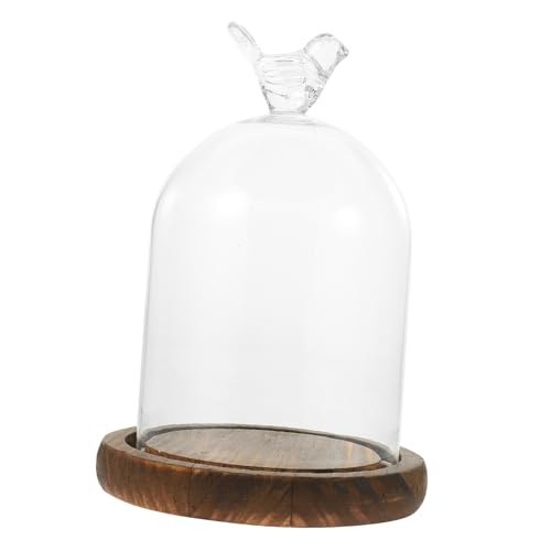BESPORTBLE Glasglocke mit Sockel Klarglas Glocke Glas Glas Kerze Tasse Mini Kuchen Ständer Dessert Teller Dekorative Glocke Abdeckung für Kerzenhalter Lichterketten Foto von BESPORTBLE