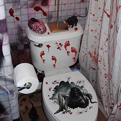 BESPORTBLE Halloween Toilettensitz Aufkleber 3D Beängstigend WC Deckel Aufkleber - Sadako Wandtattoo für Toilette Halloween Badezimmer DIY Wohnkultur von BESPORTBLE