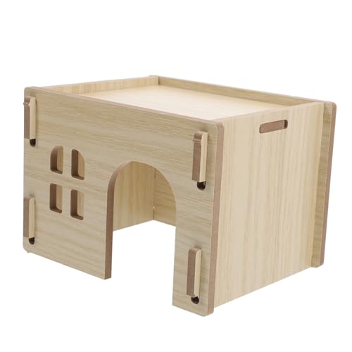 BESPORTBLE Massivholzvilla Für Kleintiere - Meerschweinchen Hamster Versteck Mit Futter- Und Tränkeplattform BESPORTBLE Massivholzvilla Für Kleintiere - Meerschweinchen Hamster Versteck Mit Futter- Und Tränkeplattform von BESPORTBLE