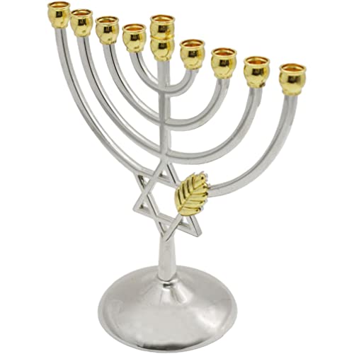 BESPORTBLE Hanukkah Menorah Chanukka 9 Zweig Kerzenhalter Jüdischer Kerzenständer Dekorativer Kerzenhalter Metallkandelaber Tischdekoration Für Hochzeitstischdekoration von BESPORTBLE