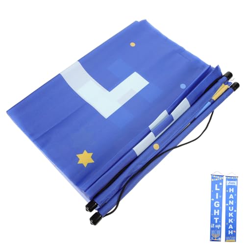 BESPORTBLE Hanukkah Türvorhang Cartoon Türcouplets Langlebige Dekoration für Eingang Garten Porch Festliche Chanukka Deko Geeignet für Partys und Außenbereich von BESPORTBLE
