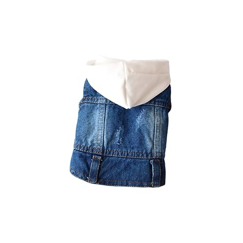 BESPORTBLE Haustierzubehör Pet Clothes Dog Apparel Pet Knit hat Denim Fashion Jeansjacke Hund Hoodie Sweatshirt Kleidung Kleider Haustierwesten Frühling und Sommer kleine Weste Weiß von BESPORTBLE