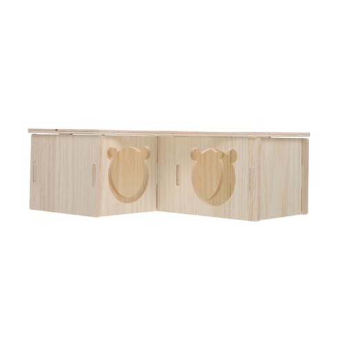 BESPORTBLE Holz Hamsterhaus mit Mehrzimmer Maßstab Dekoratives für Kleine Haustiere Versteck für Hamster und Meerschweinchen Sicheres und Langlebiges Holzmaterial Perfekter von BESPORTBLE