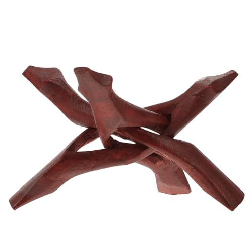 BESPORTBLE Holz Tripod Ständer Kreativer Dreibeiniger Display Ständer Für Abalone Muscheln Kristallkugeln Und Geoden Handgeschnitzter Naturholzständer Robuste Holzhalterung Für Dekoration von BESPORTBLE