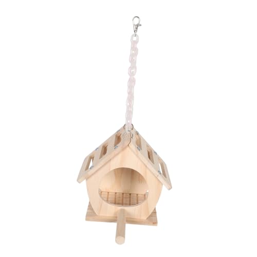 BESPORTBLE Holz vogelhaus mit Sitzstange und Schaukel Hängendes Papageien nistkasten Vielseitiges Brut Legenest für Kleine Vögel Wie Wellensittiche Nymphensittiche und Papageien von BESPORTBLE