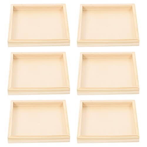 6STK Holztablett Deko Set: Holztablett Zum Basteln Holztablett Unbehandeltes -Serviertablett Unbehandelte Naturholz-Tabletts Für Bastel- Dekorations-Organizer Für Mittagessen 6STK Holztablett Deko Set: Holztablett Zum Basteln Holztablett Unbehandeltes -Serviertablett Unbehandelte Naturholz-Tabletts Für Bastel- Dekorations-Organizer Für Mittagessen von BESPORTBLE