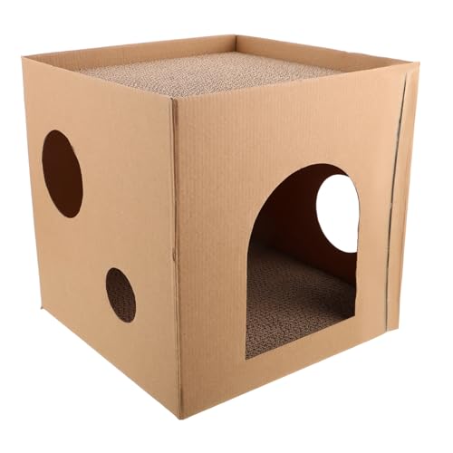 BESPORTBLE Katzenkratzbrett und Katzenliege aus Wellpappe Multifunktionales Katzenhaus mit Großflächiger Kratzoberfläche für Sicheres Kratzen und Entspannen für Hause von BESPORTBLE