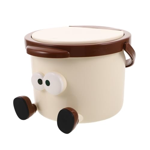 BESPORTBLE Kawaii Mini Desktop Mülltonne mit Deckel Press Öffnung Cartoon Abfalleimer für Büro Auto Schlafzimmer Kleine Tisch Abfallbehälter Vielseitig für Recycling und Stifteorganizer von BESPORTBLE