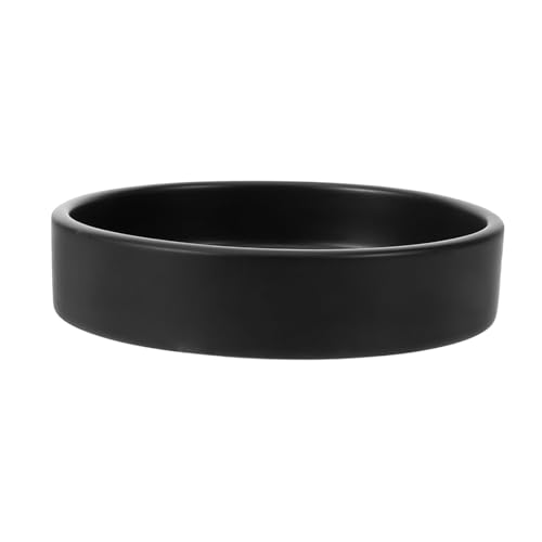 BESPORTBLE Keramik Pflanzenteller Rund Schwarz Klein Langlebiger Blumentopf Untersetzer ohne Drinnen und Draußen Nutzbar Schützt Oberflächen vor Wasser und Erde von BESPORTBLE