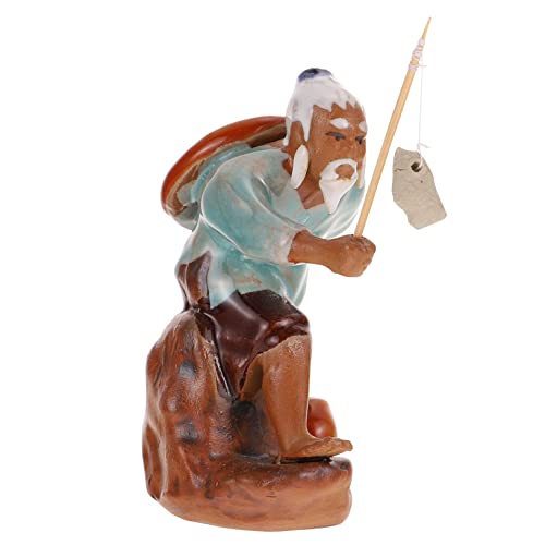 BESPORTBLE Keramikfischen Alter Mann Küsten Teich Dekorationen Für Aquarien Figur Filet Muschel Gefälschter Fisch Aquariumdekorationen Strand Zubehör Luft Einzigartig Halter Statue Tank Green von BESPORTBLE