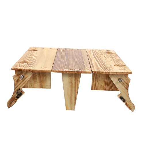 BESPORTBLE Faltbarer Picknicktisch Aus Holz Tragbarer Outdoor-Tisch Mit Aufbewahrungskorb Für Picknicks Camping Und Freizeitaktivitäten Leicht Stabil Und Einfach Zu Transportieren von BESPORTBLE