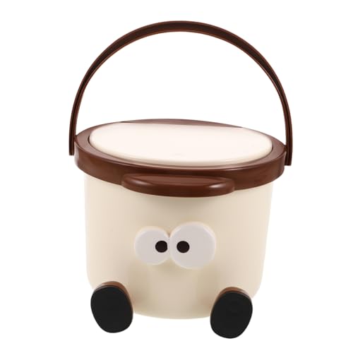 BESPORTBLE Kleine Desktop Mülltonne mit Deckel Tragbarer Kunststoff Tisch Abfalleimer Vielseitiger Mini Papierkorb für Büro Schlafzimmer Badezimmer Dekorativer Tisch Mülleimer für Kleine von BESPORTBLE