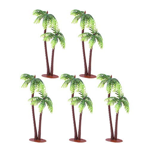 BESPORTBLE Kleine Küstenbäume Kunststoff Palm Baum Miniatur Pflanze Kunststoff Cocount Palme Kuchen Dekoration Topper T? Bonsai Handwerk Micro Landschaft DIY 5Pcs Mini Tropische Palme von BESPORTBLE