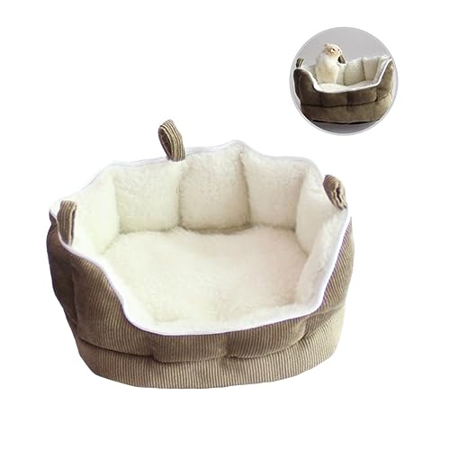 BESPORTBLE Kleines Haustier Schlafbett für Frettchen Kaninchen Meerschweinchen und Hamster Bequemes Warmes Sofa Schlafsack mit Kuscheliger Oberfläche Kaffee von BESPORTBLE