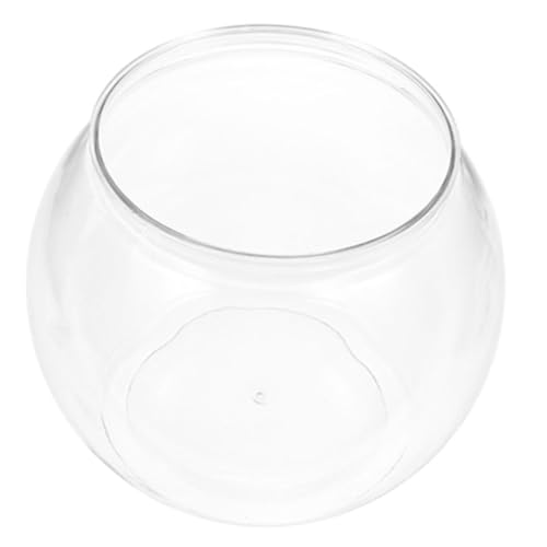 BESPORTBLE Kleines Transparentes Aquarium aus Kunststoff Runder Desktop Fischtank für Betta und Goldfische Tragbar und Leicht zu Reinigen für Zuhause oder Büro von BESPORTBLE