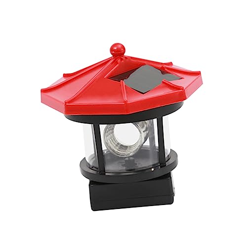 BESPORTBLE Landschaftslampe Außenterrassenleuchte Solar-gehwegbeleuchtung Säule Solarlampen Für Den Außenbereich Dekorative Gartenleuchten Hoflicht Outdoor-dekor Leuchtturm Laterne Led Rot von BESPORTBLE