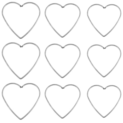 BESPORTBLE Metallring Set 9 Stück Herzform DIY Zubehör Für Kreative Handwerksprojekte Ideal Für Heimdekoration Und Kunst 12Cm Durchmesser von BESPORTBLE