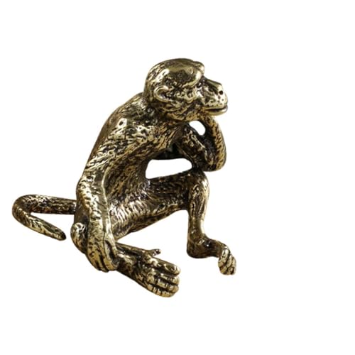 BESPORTBLE Mikro Landschaftsdekoration Affenfiguren Affen Tierstatue Metall Affenfigur Schreibtisch In Affenform Affen Lebensechter Miniatur Messing Golden von BESPORTBLE
