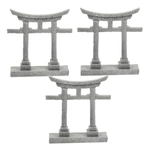 BESPORTBLE Miniatur Shinto Japantor Asiatische Gartenfigur Große Hellgraue Miniatur Zen Deko Fischfreundliche Aquarium Deko mit Feiner Verarbeitung für Fischbecken und Mikrolandschaft von BESPORTBLE